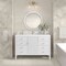 James Martin Vanities 48'' Vanity, Bright White w/ Single Hole 3 CM White Zeus Quartz Top & Backsplash 485-V48-BW-1WZ - alternate 7